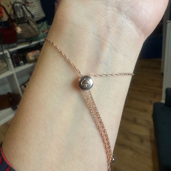 Kate Spade Rose Gold Sliding Bracelet with Clear Stones - Picture 2 of 2